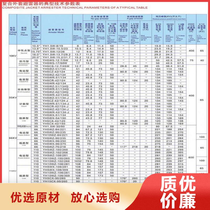 氧化锌避雷器YH10W5-200/520【浙江羿振电气有限公司】