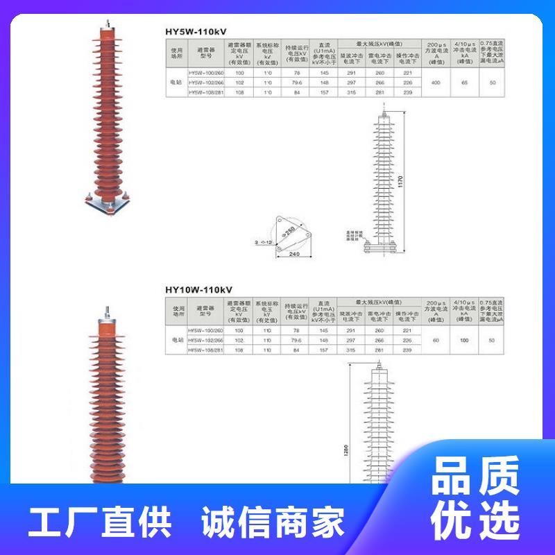 柳市厂家供应氧化锌避雷器Y10W5-100/260W】